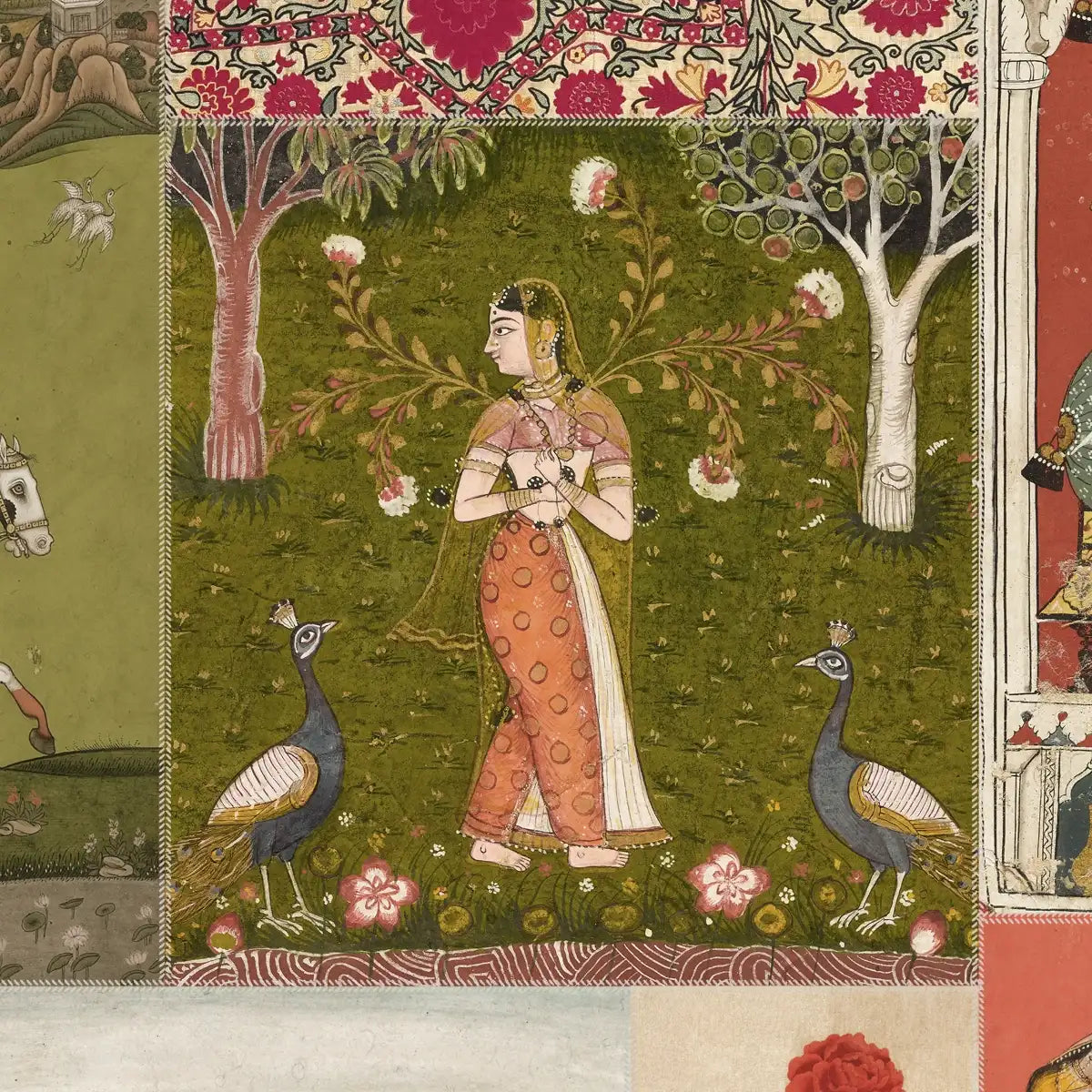 Netri A Vintage Indian Art Inspired Wallpaper