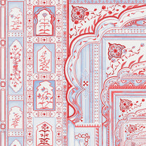 Dilli Darbar, Wallpaper in Suneherii Collection, Red & Blue, Customised