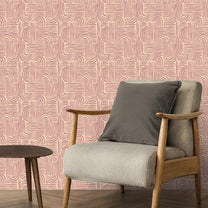 Symmetry Design Wallpaper Roll in Beige & Dusty Pink Color Buy Online