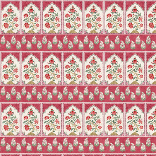 Dareecha, an Indian Design Wallpaper for Rooms, Red