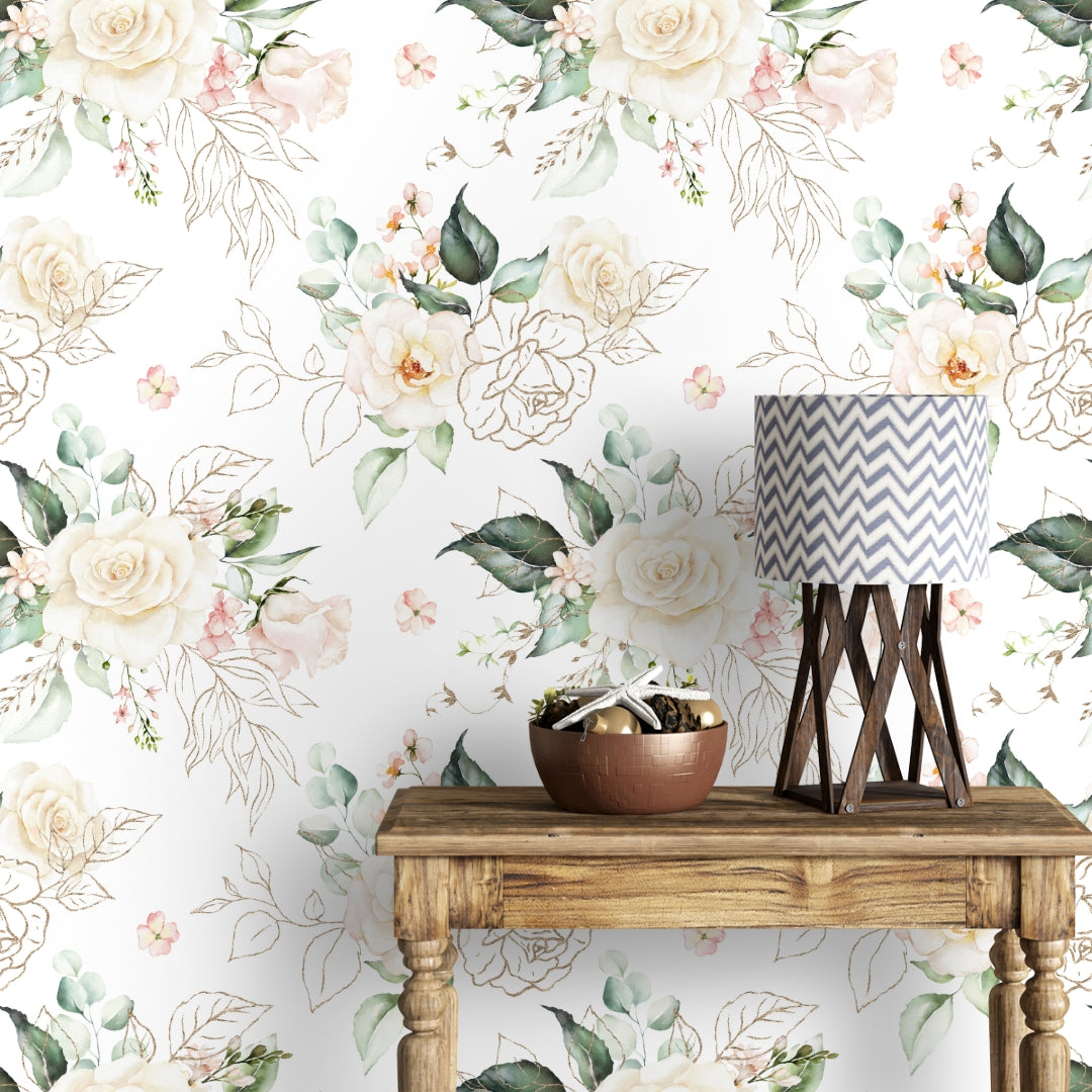 Floral wallpaper on sale