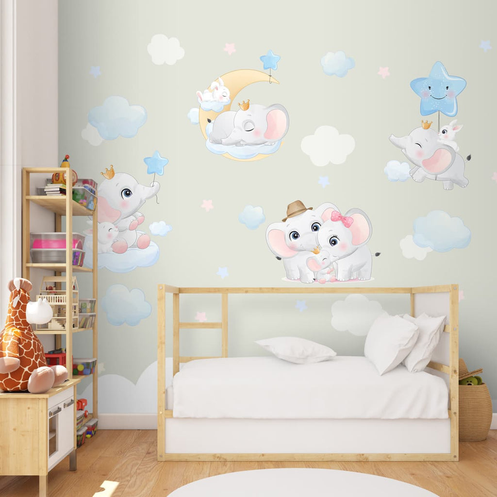 Cute Elephant Theme Kids Nursery Room Wallpaper Life n Colors