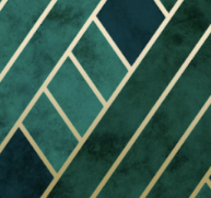 3D Green and Golden Geometric Panels Wallpaper, Customised