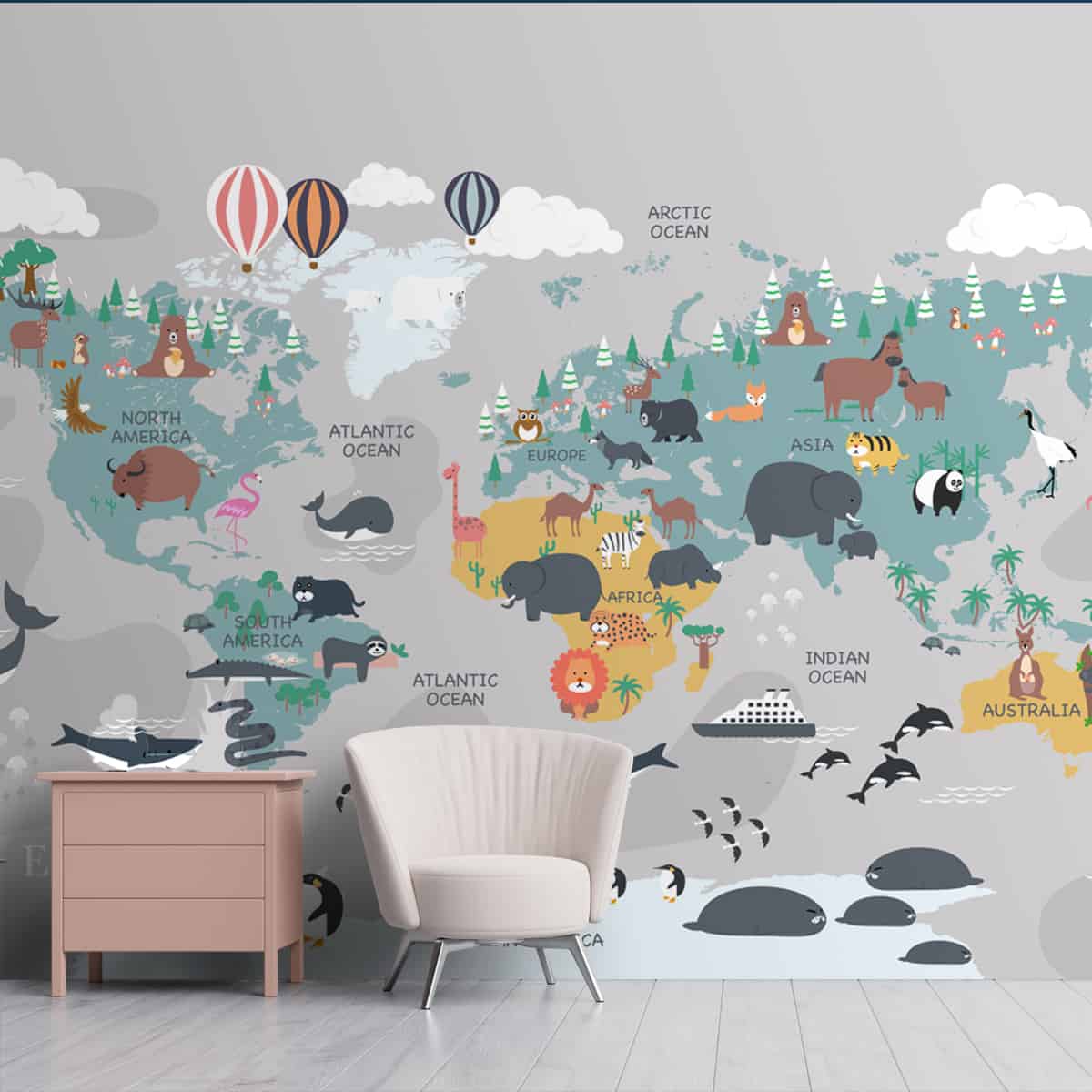 Cute World Map for Children Bedrooms, Customised | Life n Colors Cute World Map for Children Bedrooms, Customised | Life n Colors