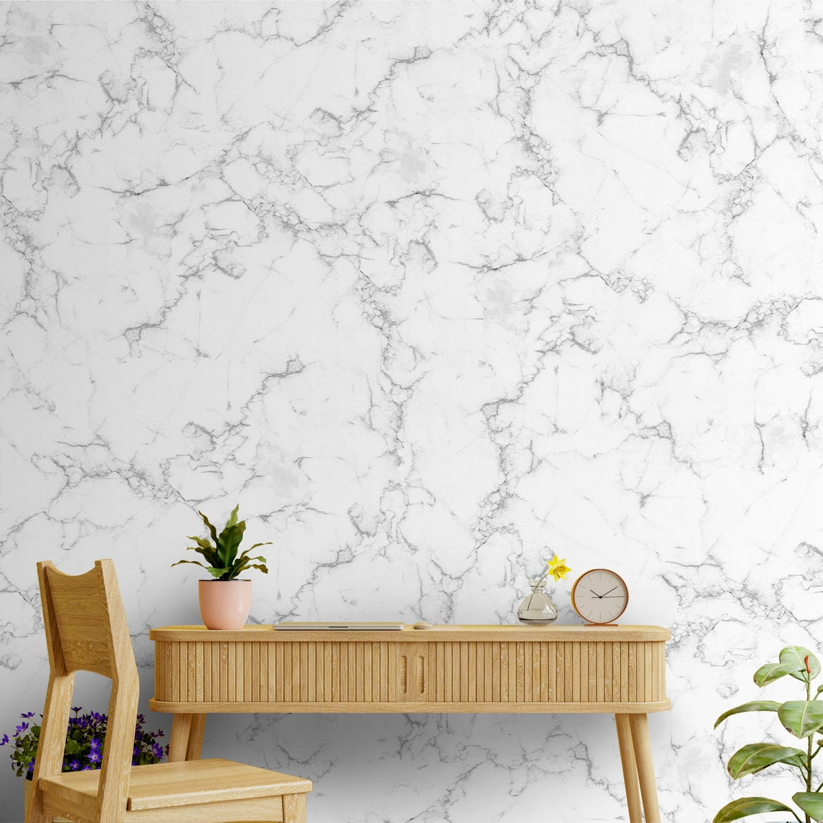 I Love Wallpaper Modern Marble Wallpaper in Black and White