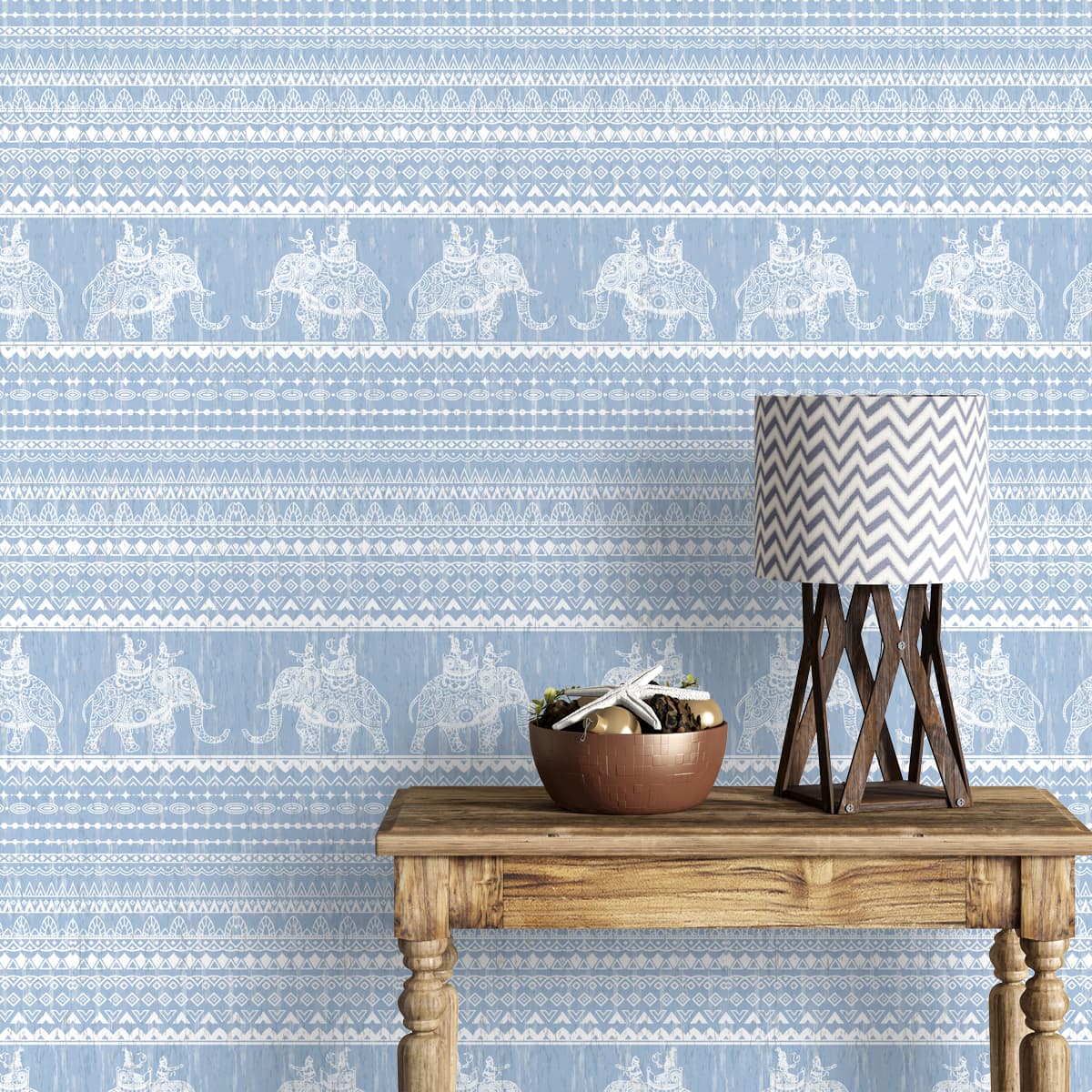 Illusion Blue Fabric, Wallpaper and Home Decor