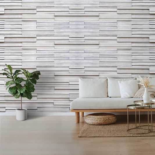 3D Grey Tile Texture Wallpaper for Rooms