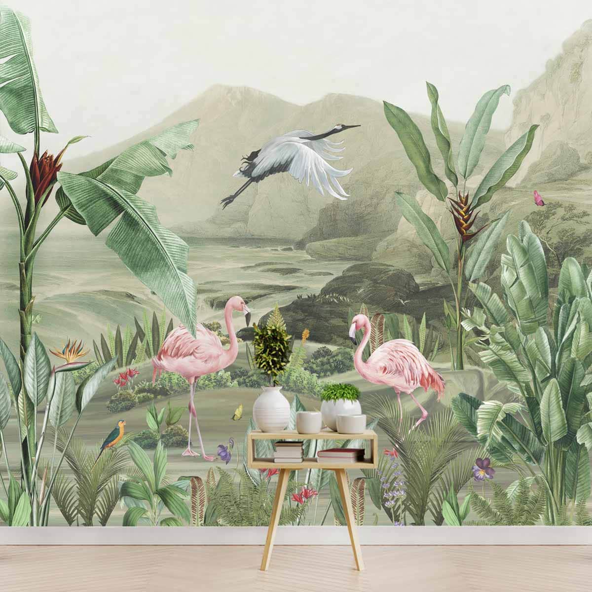 Tropical Jungle Themed Wallpaper, Customised 