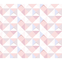 Pink, Blue, Grey Repeat Triangles, 3D Wallpaper