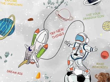 Beautiful Personalised Space Theme Wallpapers for Kids Rooms