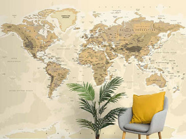 10 Great Designs for World Map Wallpapers for Homes and Offices