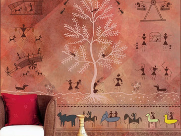 Life n Colors Chitra: The Best Modern Warli Art Wallpaper Design for Walls