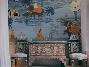 Mughlai Wallpaper For Drawing Room