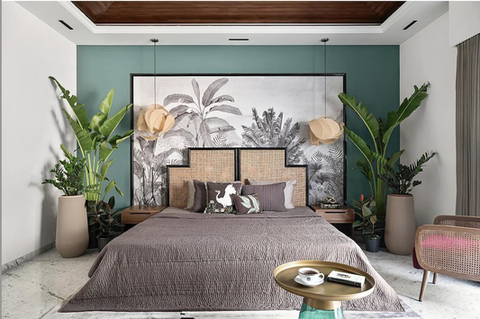 Vintage Theme Tropical Foliage Wallpaper in Greyscale by Life n Colors