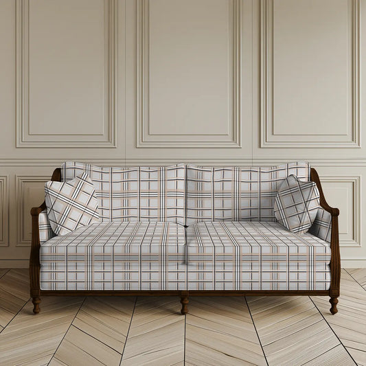 Checkers Geometric Sofa and Chairs upholstery Fabric White Buy Online