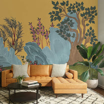 Van Raag Wallpaper Designed for Rooms in Suneherii Collection Deep Yellow