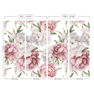 Big Flower With Water Color Panel Wallpaper