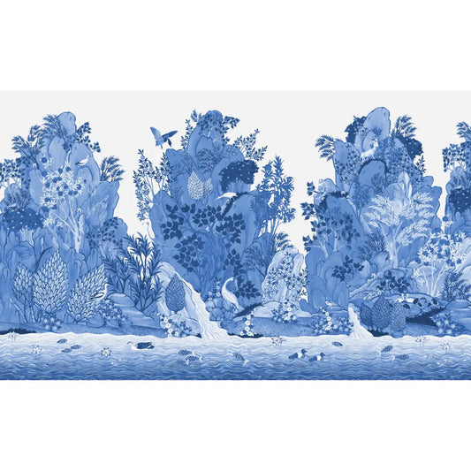 Verdant Valley Wallpaper Designed for Rooms, Blue