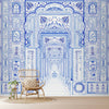 Dilli Darbar, Wallpaper in Suneherii Collection, Indigo Blue, Customised