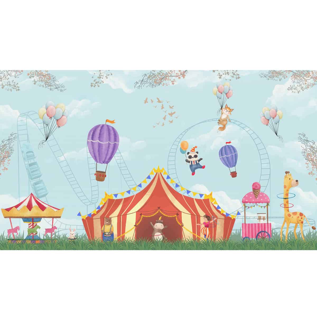 Animal Fiesta: Carnival Theme Wallpaper for Kids room