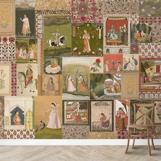 Netri A Vintage Indian Art Inspired Wallpaper