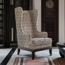 Shop Kanan Indian Sofa and Chairs upholstery Fabric Pink & Green