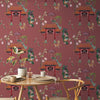 Mayur Exotic Brown Chinoiserie Wallpaper for Rooms