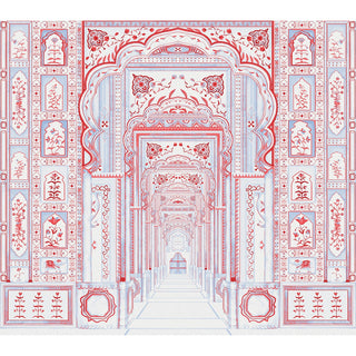 Dilli Darbar, Wallpaper in Suneherii Collection, Red & Blue, Customised