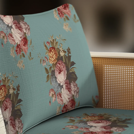 Florid Floral Sofa and Chairs Upholstery Fabric Teal Floral Sofa and Chairs Upholstery Fabric Teal