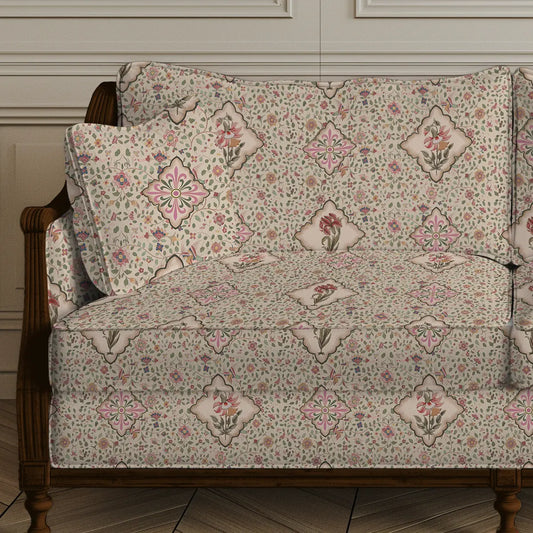 Buy Virasat Floral Pattern for Sofa and Chair Upholstery Fabric in Beige floral pattern