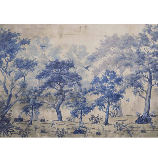 Azure Whispers,  Vintage Bedroom and Living Room Wallpaper shop Now