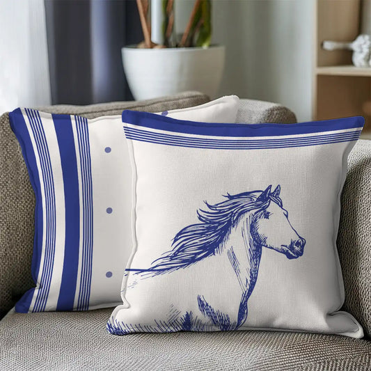Stallion Blue Cushion Covers, Set of 2