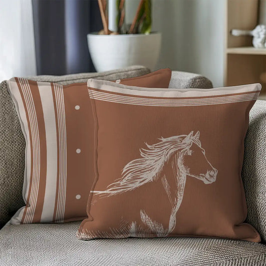 Stallion Brown Cushion Covers, Set of 2