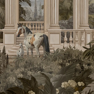 Shop Majestic Foliage Epoch Customised Wallpaper Green & Sepia by Lifencolors