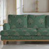 Mithoo Floral Buti Sofa and Chairs Upholstery Linen Fabric Teal