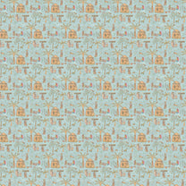 Mithila Indian Sujani Art Wallpaper Teal Blue, Best Life n Colors Wallpaper for Walls