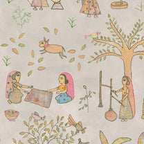 Mithila, Sujani Art Wallpaper, Sand