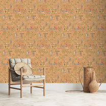 Shop Mithila Indian Sujani Art Yellow Wallpaper for Wall
