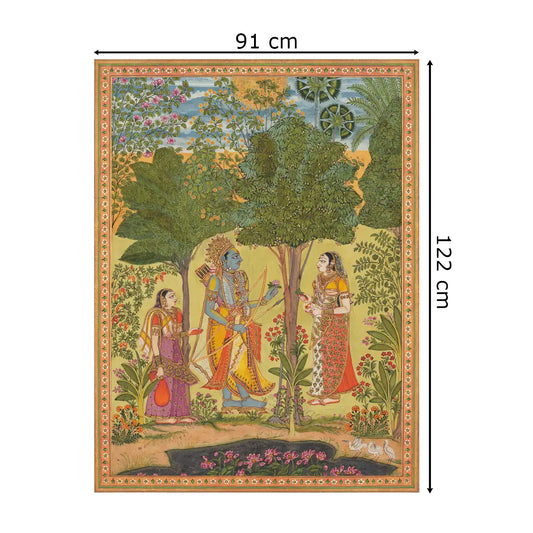 Raga Rama Vintage Indian Frameless Painting Wall Art Digital Print Poster