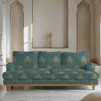 Shop now Zardozi Floral Sofa and Chairs Upholstery Fabric in Teal Color Buy now 