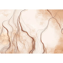 3D Look Marble Wallpaper with Rose Gold Color Lines, Customised