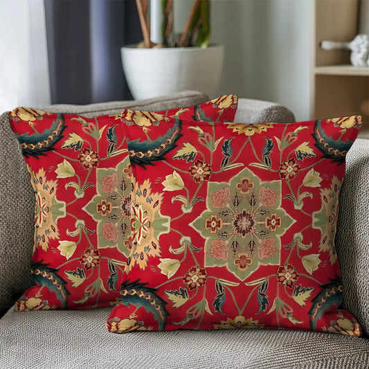 Firdaus Red Cushion Cover, Set of 2