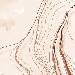 3D Look Rose Gold Marble Wallpaper with Gold Color Lines Panels