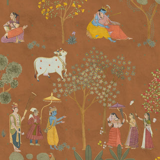 Sangam: Radha Krishna's Serene Moments, Rust color wallpaper