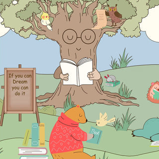 Animal Study Buddies Kids Room Wallpaper Customised