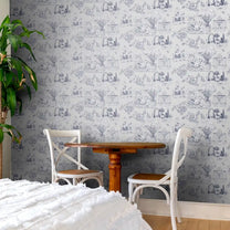 Elegant Toile Motif, Room Wallpaper