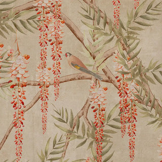 Wisteria Dreamscape Artistic Wallpaper¬†Beige, tree, flowers, birds 
