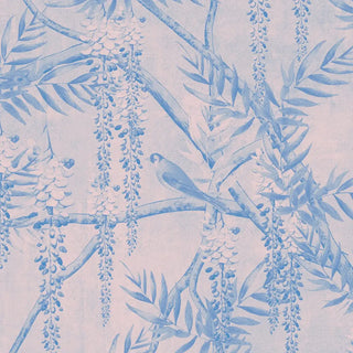 Wisteria Dreamscape Artistic Wallpaper¬†Blue & Pink Birds, Tree, flowers 
