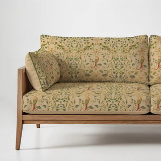 Bird Tapestry Sofa and Chairs Upholstery Linen Fabric Beige, a traditional upholstery fabric for sofa & chair with an elegant bird tapestry pattern.