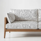 Abstract Design Sofa and Chairs Upholstery Fabric Black & White, a modern upholstery fabric for sofa & chair with a chic abstract pattern.